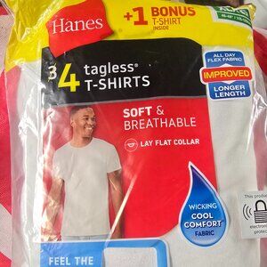 Hanes Men's Tagless Comfort Soft Crewneck - T-Shirt-White Sz XL  Or L, 4-Pack NW
